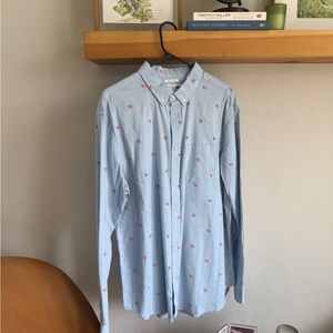 American Flag Old Navy Light Blue Men's Button Down Shirt